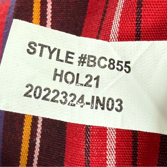 J.Crew Red Plaid Ruffle Neck Blouse Long Sleeve Vintage-Inspired Holiday Top XS - Picture 12 of 12